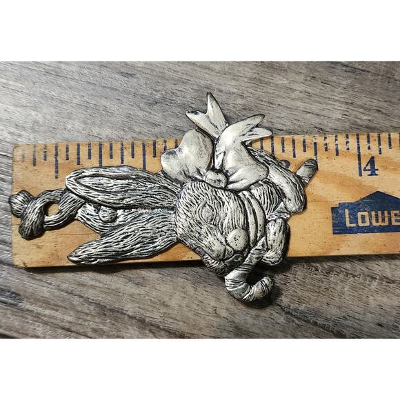 Vintage 1990 Arthur Court Rabbit Christmas Ornament Detailed Pewter 3.5” Box 37 - Picture 3 of 4